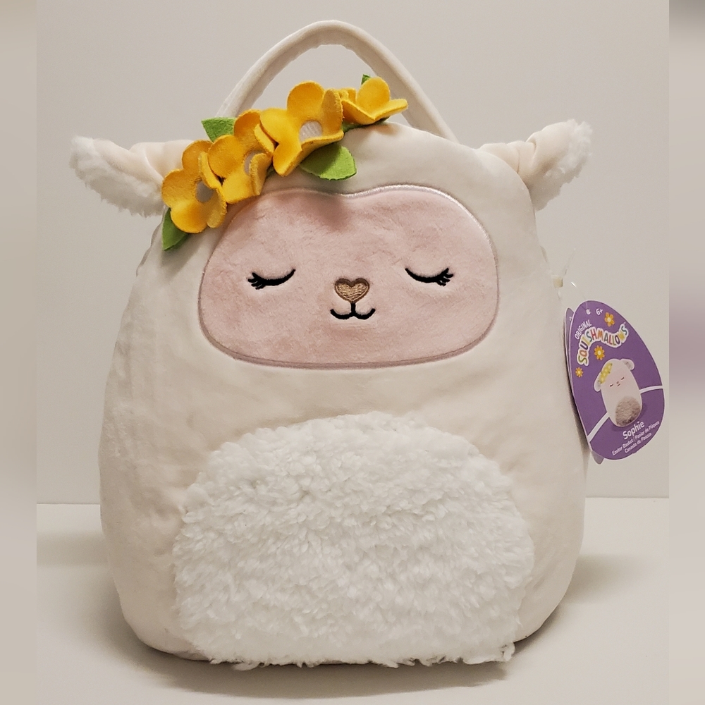 Sophie the Lamb Easter Basket 12" Squishmallow NWT